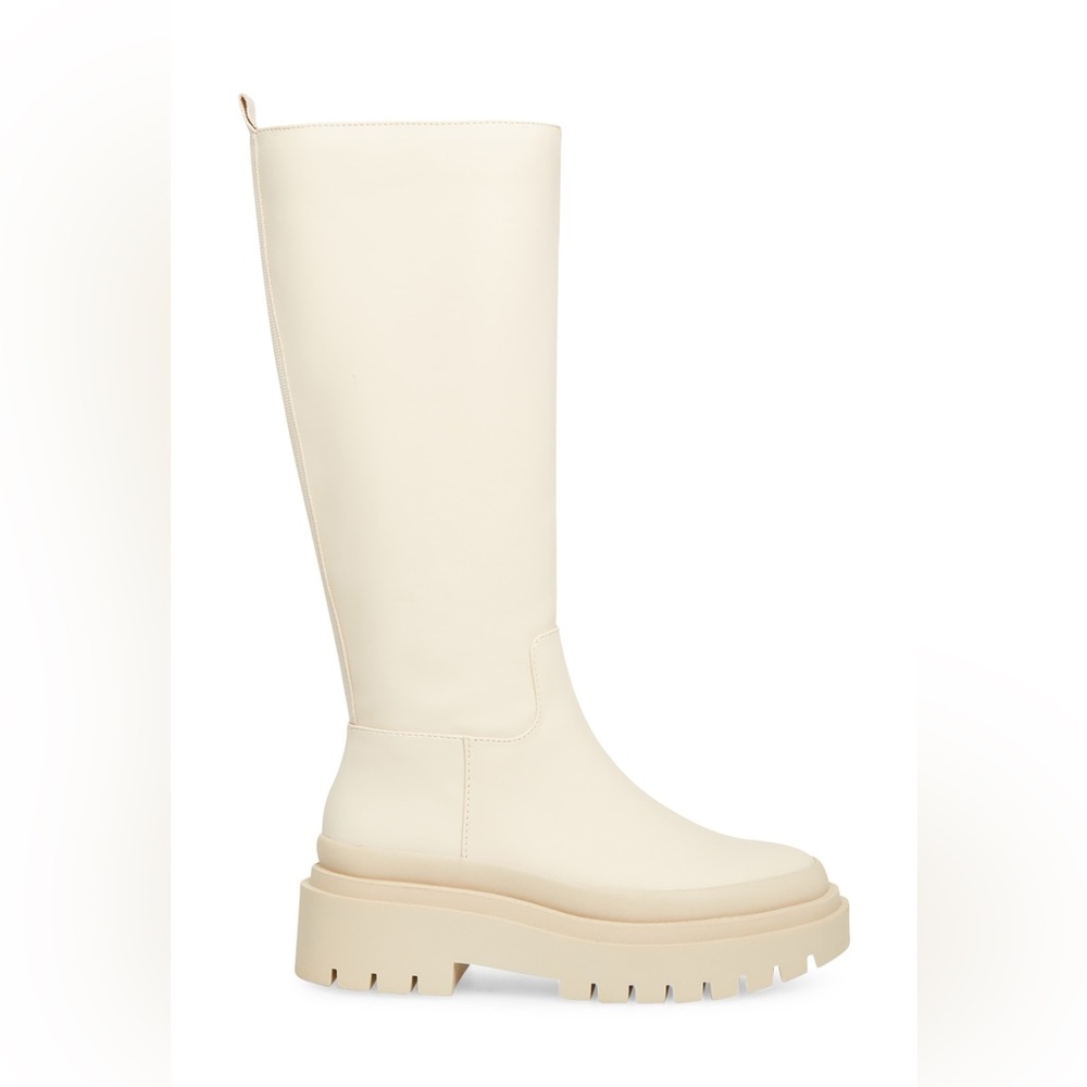 STEVE MADDEN Macall Platform Women’s Knee-High Mid Calf Boot in Bone size 7.5